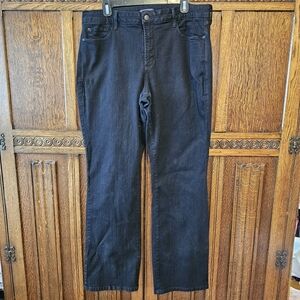NYDJ BARBARA Bootcut Black Jeans 14W
